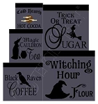 1313 * Halloween Canister Shaker Box Stencil Set