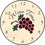 1515 * Wine Time Clock Stencil 11.25x11.25