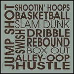 2369 * Shootin Hoops Typography Stencil 11.25x11.25