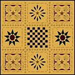 335 * Colonial Checks & Willow Floor Cloth 24x24