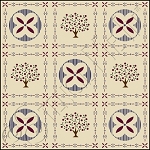 336 * Colonial Berry Tree Floor Cloth