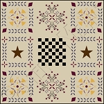 337 * Colonial Bouquet Floor Cloth 24x24