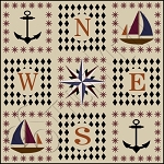 474 * Mariner Star Floor Cloth 24x24