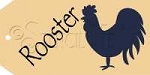1675-HT19 * Rooster Hang Tag Stencil 2.375x4.75