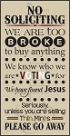 3100 * No Soliciting Stencil 9.25x18