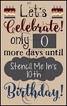 3502 * Let's Celebrate Birthday Countdown Stencil 11.25x18