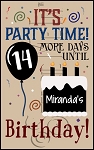 3506 * It's Party Time Birthday Countdown Stencil 11.25x18
