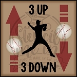 4115 * 3 Up 3 Down Baseball Stencil 11.25x11.25
