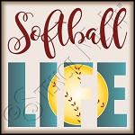 4117 * Softball Life Stencil 11.25x11.25